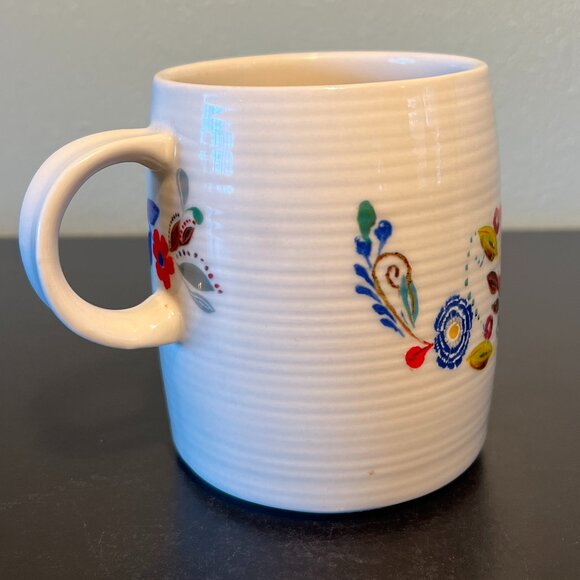 Anthropologie STARLA M HALFMANN  Letter “J”  Initial Monogram Mug Petal Palette - Picture 5 of 15